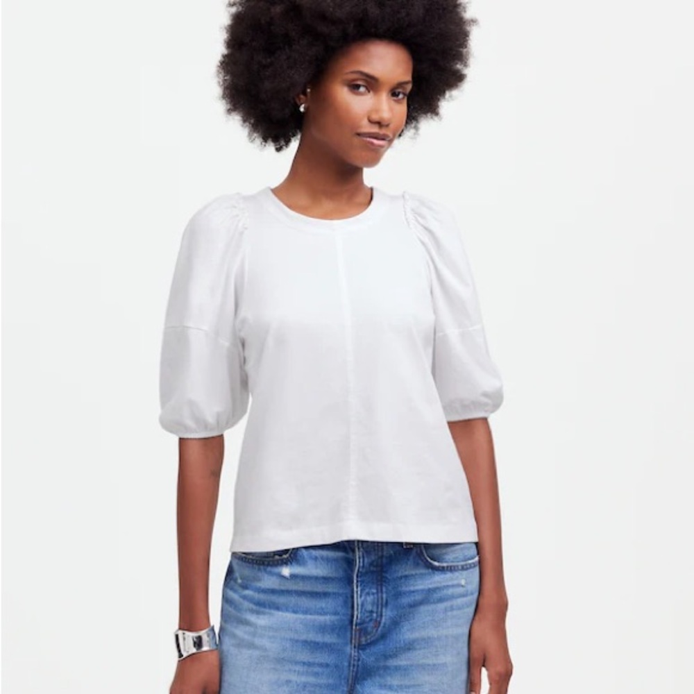 Madewell Puff-Sleeve Tee White Small